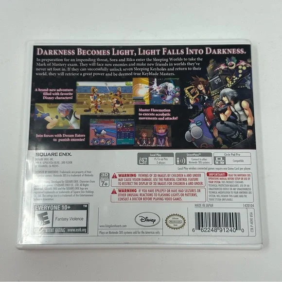 Kingdom Hearts 3D: Dream Drop Distance Nintendo 3DS Complete with Manual Tested - Picture 8 of 12